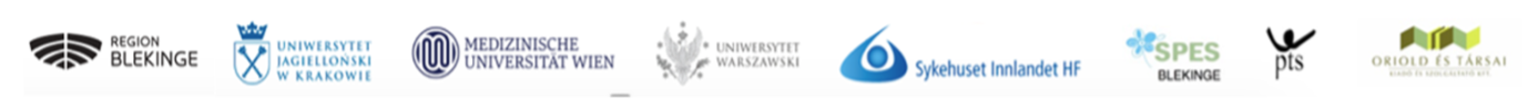 Region Blekinge, Uniwersytet Jagielloński, Medizinische Universitąt Wien, Uniwersytet Warszawski, Sykehuset Innlandet HF, SPES Blekinge, Oriold Co. Logos